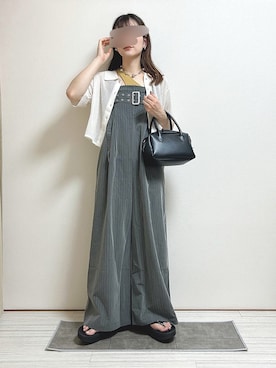 「GRL（グレイル）のアイテム（オールインワン・サロペット）」を使った、もも⋆*さん（レディース・155cm）の夏コーディネート