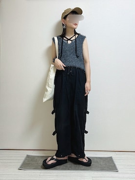 「OOFOS（ウーフォス）のアイテム」を使った、もも⋆*さん（レディース・155cm）の夏コーディネート