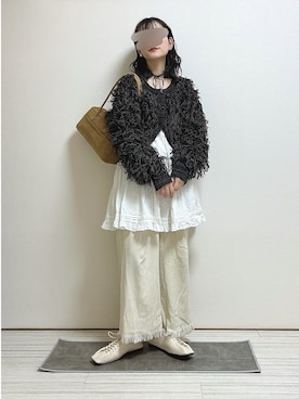 「アイテム（ボストンバッグ）」を使った、mocaさん（レディース・155cm）の秋コーディネート