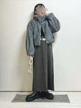 「アイテム（ベルト）」を使った、mocaさん（レディース・155cm）の秋コーディネート