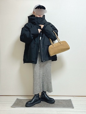 「tiptop」｜「アイテム（ブルゾン）」を使った、mocaさん（レディース・155cm）の冬コーディネート