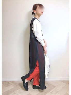 「SPINNS（スピンズ）のアイテム（ワンピース）」を使った、mocaさん（レディース・155cm）の秋コーディネート