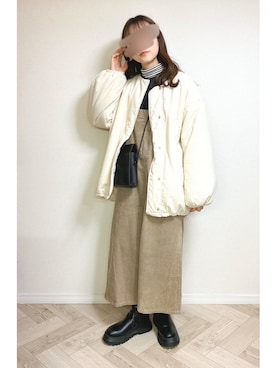 「モンスターパーカー」｜「アイテム（ワンピース/ドレス）」を使った、もも⋆*さん（レディース・155cm）の冬コーディネート