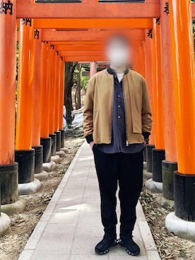 「Graphpaper（グラフペーパー）のアイテム（スニーカー）」を使った、sotorichさん（メンズ・176cm）の春コーディネート