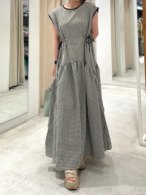 house on the hill (Houndstooth) ワンピース WEB限定】ドロストデザインチェック柄ワンピース（ワンピース