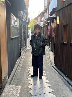 「オイルドジャケット」｜「アイテム（ブルゾン）」を使った、RYOさん（メンズ・163cm）の冬コーディネート