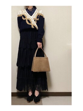 「DRWCYS（ドロシーズ）のアイテム（ワンピース/ドレス）」を使った、iChi🦊さん（レディース・158cm）の秋コーディネート