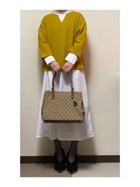 「LA BELLE ETUDE（ラベルエチュード）のアイテム（シャツワンピース）」を使った、iChi🦊さん（レディース・158cm）の秋コーディネート