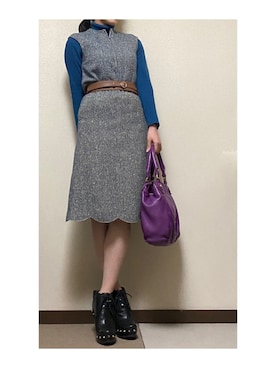 「Marc by Marc Jacobs（マークバイマークジェイコブス）のアイテム（シューズ）」を使った、iChi🦊さん（レディース・158cm）の秋コーディネート