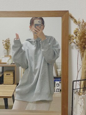 「GU（ジーユー）のアイテム（スウェット、グレー系）」を使った、hinataさん（レディース・156cm）の秋コーディネート