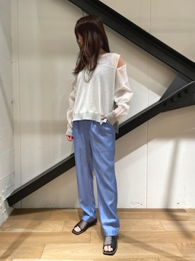 「B'2nd（ビーセカンド）のアイテム（パンツ）」を使った、Yukinob2ndさん（レディース・157cm）の夏コーディネート
