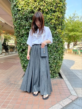 「NAKAGAMI（ナカガミ）のアイテム」を使った、Yukinob2ndさん（レディース・157cm）の夏コーディネート