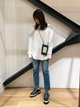 「レースアップシューズ」｜「アイテム（財布/小物）」を使った、Yukinob2ndさん（レディース・156cm）の冬コーディネート