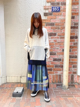 「NAKAGAMI（ナカガミ）のアイテム」を使った、Yukinob2ndさん（レディース・157cm）の冬コーディネート