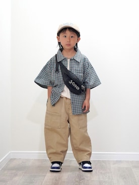 「schott(ショット)のアイテム(バッグ)」を使った、ryochan☺︎さん(キッズ・110cm)の夏コーディネート
