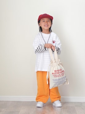 「PAIRMANON STREET（ペアマノンストリート）のアイテム」を使った、ryochan☺︎さん（キッズ・110cm）の春コーディネート