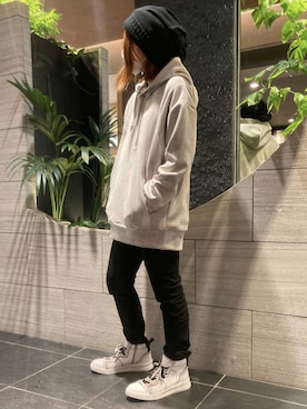 「TORNADO MART（トルネードマート）のアイテム（帽子）」を使った、Takahashiさん（レディース・157cm）の秋コーディネート