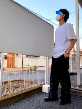 「Adoon plain（アドーンプレーン）のアイテム（パンツ）」を使った、そこらさん（メンズ・177cm・20代）の夏コーディネート