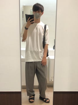 「DOOPZ（ドープス）のアイテム（スラックス）」を使った、たさん（メンズ・183cm）の夏コーディネート
