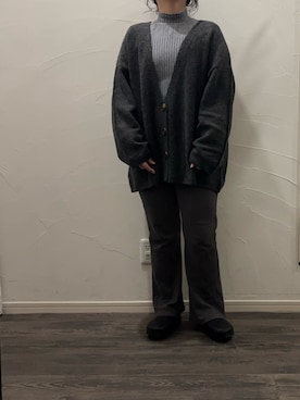 「ニットカーディガン」｜「アイテム（スリッポン）」を使った、mさん（レディース・158cm）の夏コーディネート