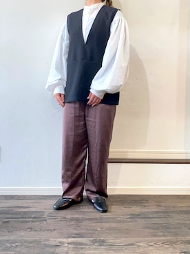 「ベストコーデ」｜「アイテム（ローファー）」を使った、mさん（レディース・158cm）の冬コーディネート