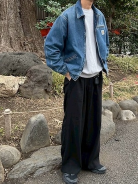 「Carhartt WIP（カーハートダブリューアイピー）のアイテム（ジャケット/アウター）」を使った、shutoさん（メンズ・173cm）の春コーディネート