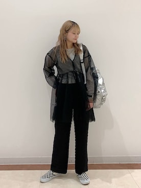 「アイテム（バックパック/リュック、シルバー系）」を使った、yuipiさん（レディース・158cm）の春コーディネート