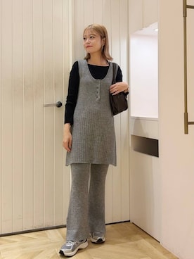 「LOWRYS FARM（ローリーズファーム）の【500mlペットボトル収納可】タックボストンＢＡＧ　1049023（ボストンバッグ、ブラウン系）」を使った、yuipiさん（レディース・158cm）の秋コーディネート