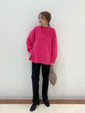 「LOWRYS FARM（ローリーズファーム）のストレッチヒールブーツ　851418（ブーツ）」を使った、yuipiさん（レディース・158cm）の冬コーディネート