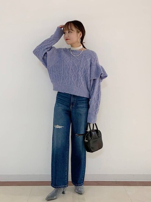 CFCL リブロングスリーブニット BS RIB HIGHNECK TOP