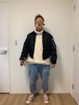 「gilet（ジレ）のアイテム」を使った、テラチョさん（メンズ・165cm）の冬コーディネート
