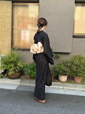 「アイテム（浴衣）」を使った、バイきんさん（レディース・159cm・20代）の夏コーディネート