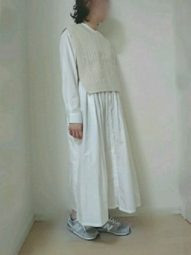 「GUコーデ」｜「アイテム（シャツワンピース）」を使った、Netherさん（レディース・164cm）の秋コーディネート