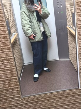 「chocomee（チョコミー）のアイテム（トップス）」を使った、Mioさん（レディース・156cm）の冬コーディネート