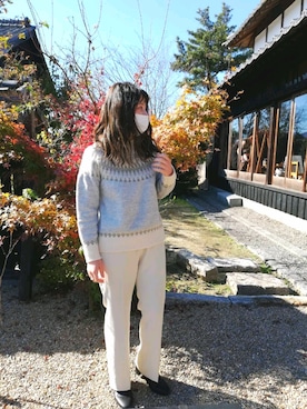 「chocomee（チョコミー）のアイテム（ニット/セーター）」を使った、Mioさん（レディース・156cm）の冬コーディネート
