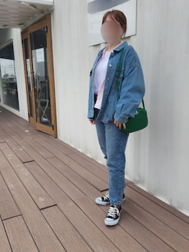 「coca（coca）（コカ）のアイテム（ジャケット/アウター）」を使った、Mioさん（レディース・156cm）の春コーディネート