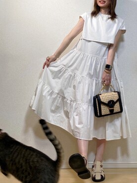 「EYLE（アイル）のアイテム」を使った、高野軍曹さん（レディース・158cm）の夏コーディネート