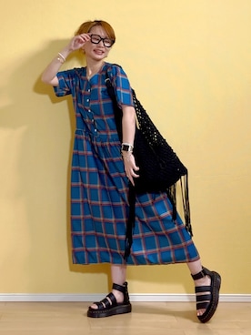 「アイテム（アクセサリー）」を使った、高野軍曹さん（レディース・158cm）の夏コーディネート