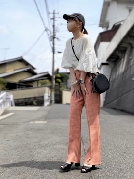 「サークルバッグ」｜高野軍曹さん（レディース・158cm）の夏コーディネート