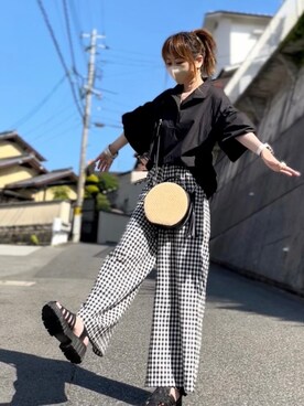 「サークルバッグ」｜高野軍曹さん（レディース・158cm）の夏コーディネート