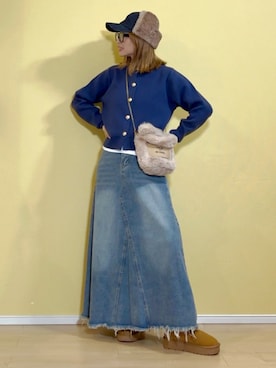 「アイテム（ブーツ）」を使った、高野軍曹さん（レディース・158cm）の秋コーディネート