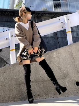 「サークルバッグ」｜高野軍曹さん（レディース・158cm）の秋コーディネート