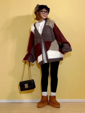 「アイテム（キャップ）」を使った、高野軍曹さん（レディース・158cm）の秋コーディネート