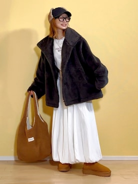 「アイテム（ブルゾン）」を使った、高野軍曹さん（レディース・158cm）の秋コーディネート