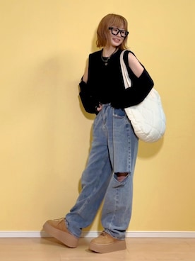 「AliExpress」｜高野軍曹さん（レディース・158cm）の秋コーディネート