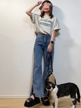 「EYLE（アイル）のアイテム」を使った、高野軍曹さん（レディース・158cm）の夏コーディネート