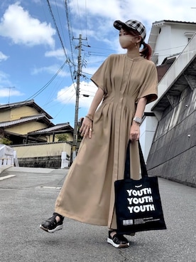 「ニコアンド」｜「アイテム（アクセサリー）」を使った、高野軍曹さん（レディース・158cm）の夏コーディネート