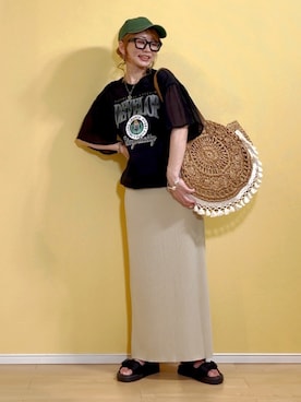 「40代ファッション」｜高野軍曹さん（レディース・158cm）の夏コーディネート