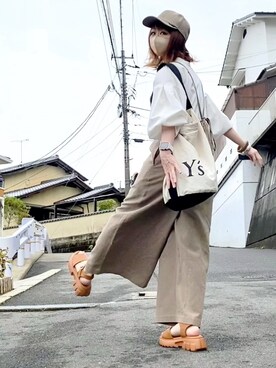 「FORK&SPOON（フォークアンドスプーン）のアイテム（オールインワン・サロペット）」を使った、高野軍曹さん（レディース・158cm）の春コーディネート
