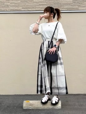 「サークルバッグ」｜高野軍曹さん（レディース・158cm）の夏コーディネート